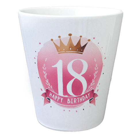 Happy Birthday 18 Krone Blumentopf
