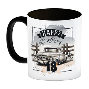 Happy Birthday 18 Auto Kaffeebecher