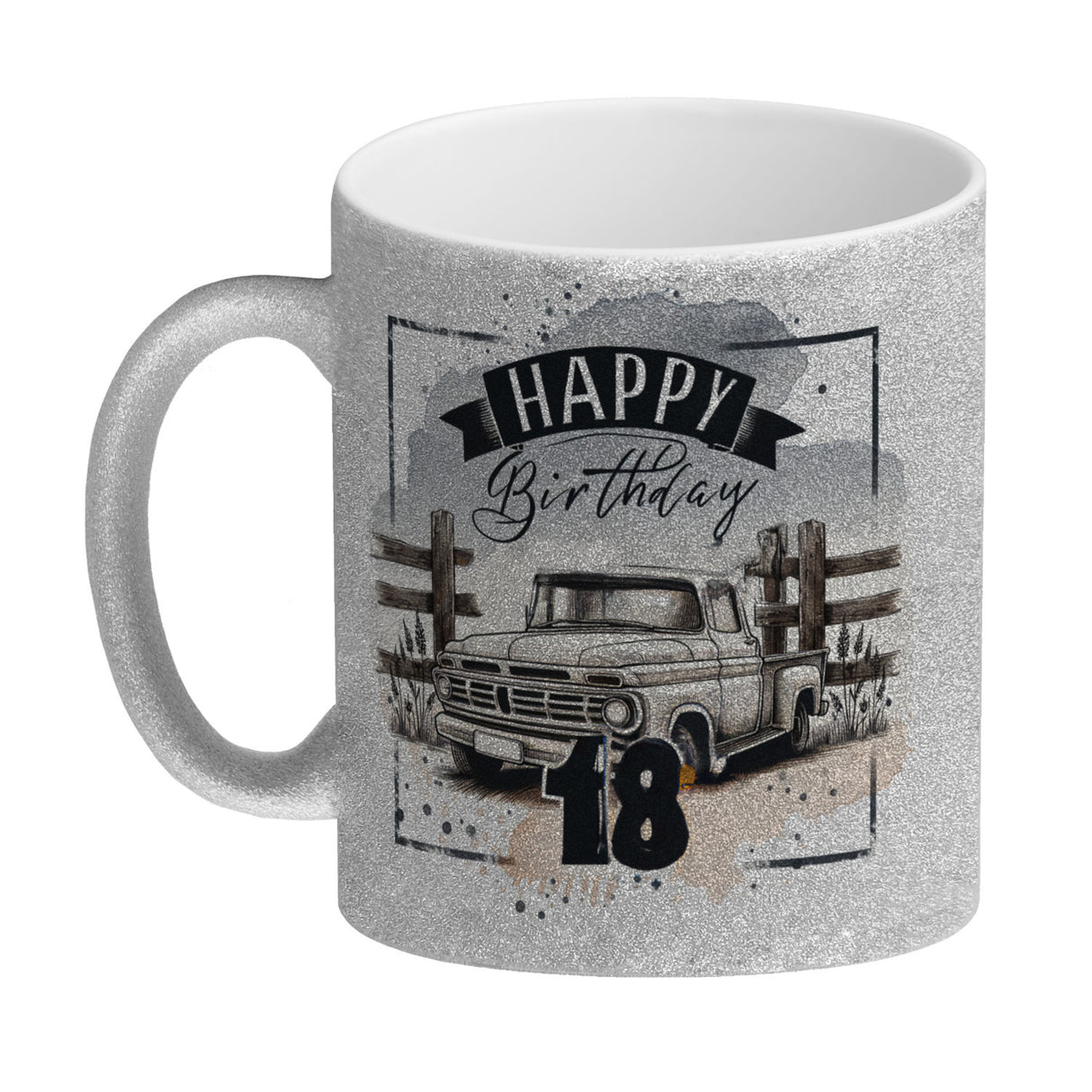 Happy Birthday 18 Auto Kaffeebecher