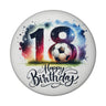 18. Geburtstag Fußball Magnet rund mit Spruch Happy Birthday 18