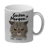 Morgenmuffel Katze Kaffeebecher mit Spruch Guten Morgen - Ganz dünnes Eis