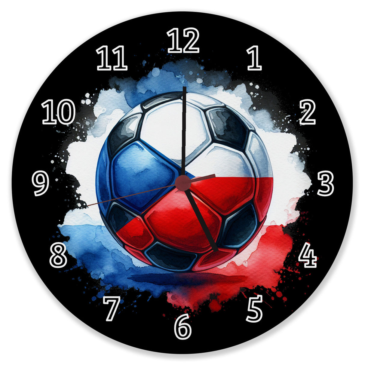 Fußball Tschechien Flagge Wanduhr