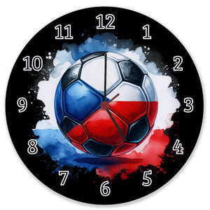 Fußball Tschechien Flagge Wanduhr