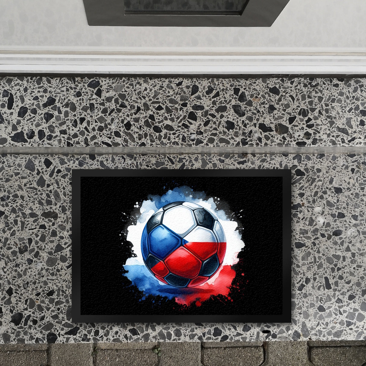 Fußball Tschechien Flagge Fußmatte in 35x50 cm