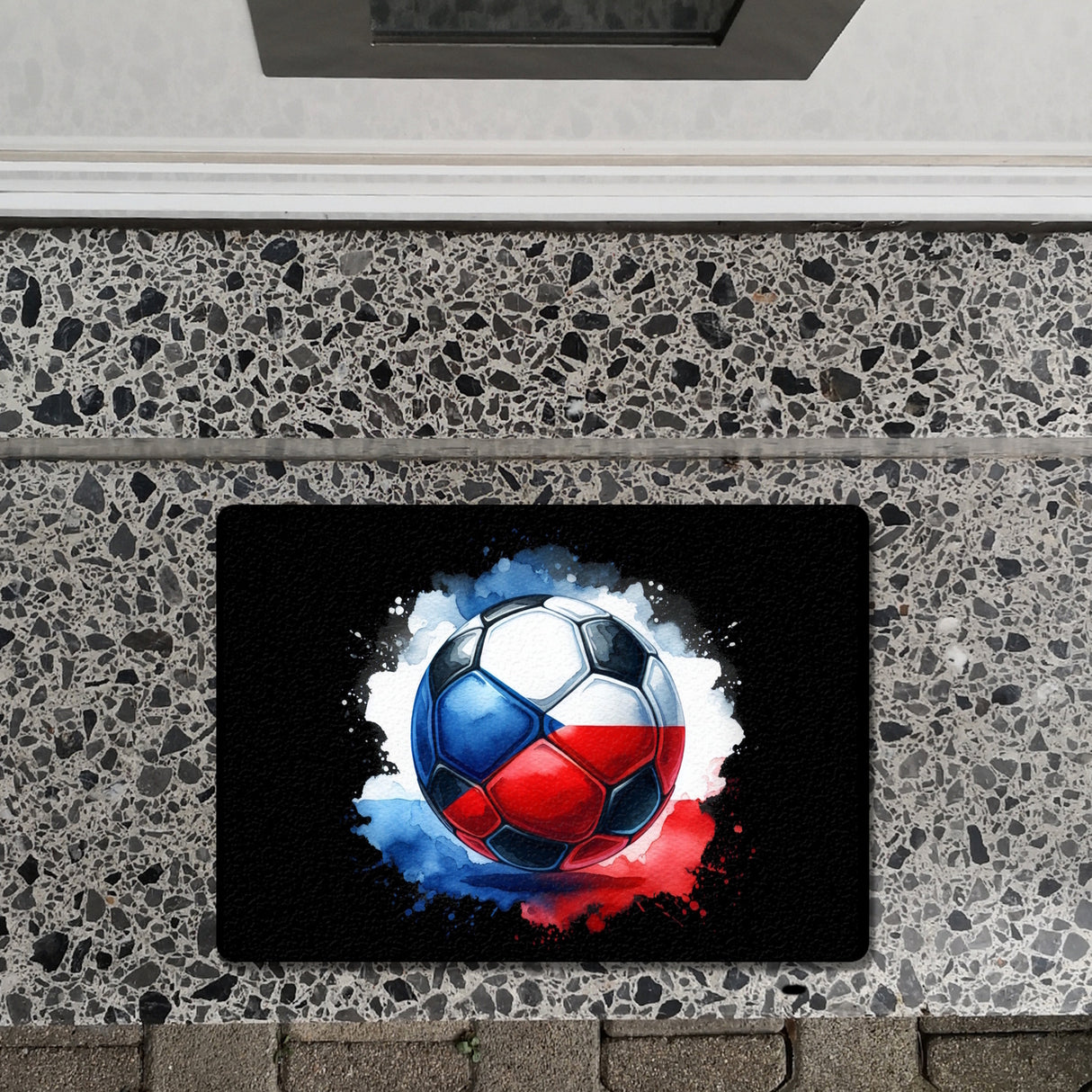 Fußball Tschechien Flagge Fußmatte in 35x50 cm ohne Rand