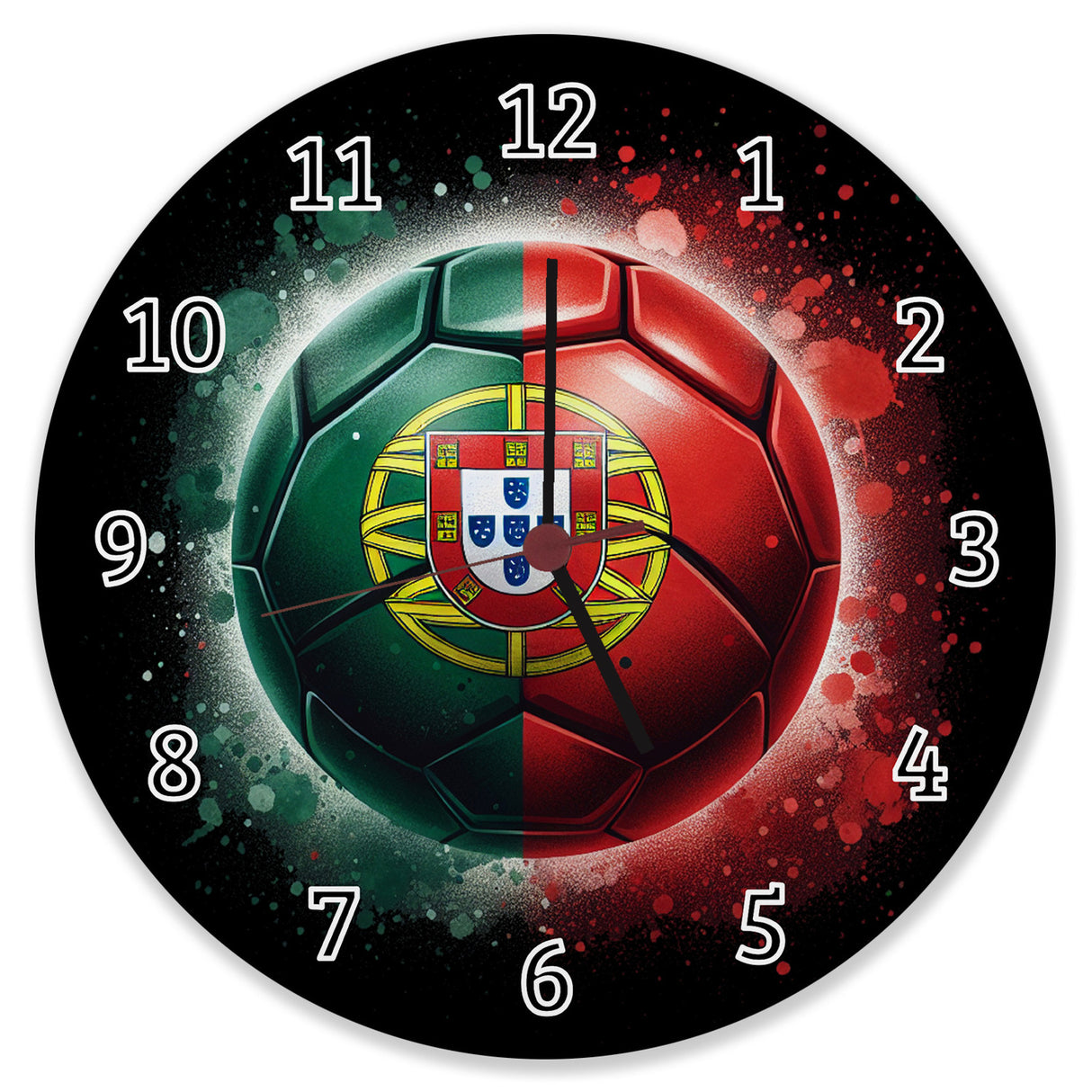 Fußball Portugal Flagge Wanduhr