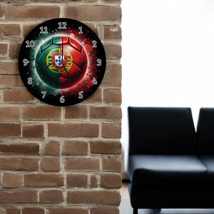 Fußball Portugal Flagge Wanduhr