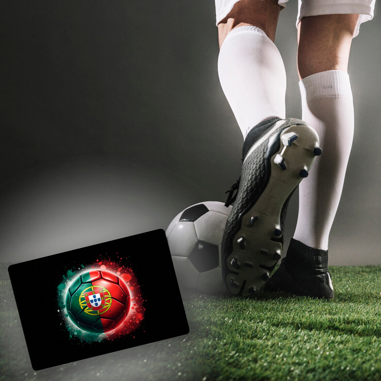 Fußball Portugal Flagge Fußmatte in 35x50 cm ohne Rand