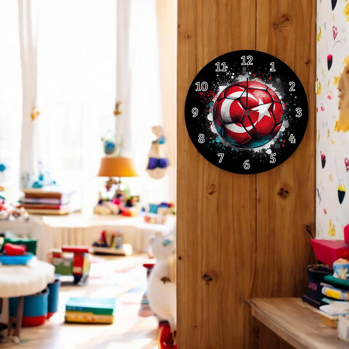 Fußball Türkei Flagge Wanduhr