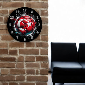 Fußball Türkei Flagge Wanduhr