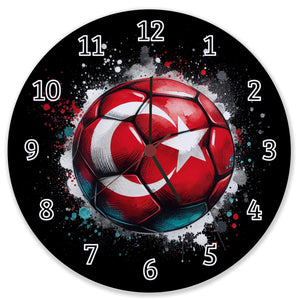 Fußball Türkei Flagge Wanduhr