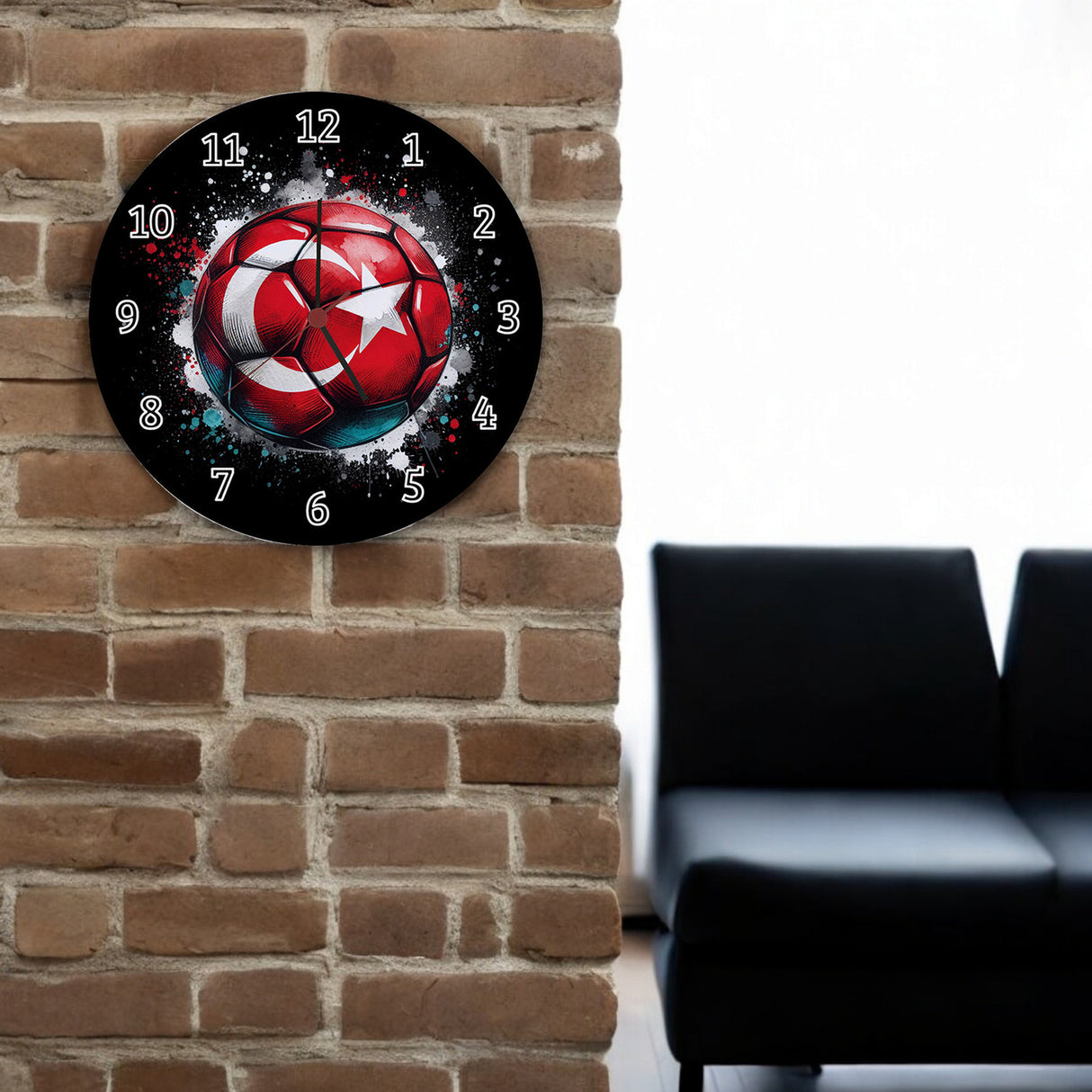 Fußball Türkei Flagge Wanduhr