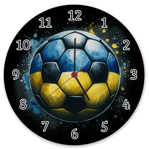 Fußball Ukraine Flagge Wanduhr