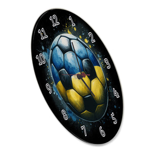 Fußball Ukraine Flagge Wanduhr