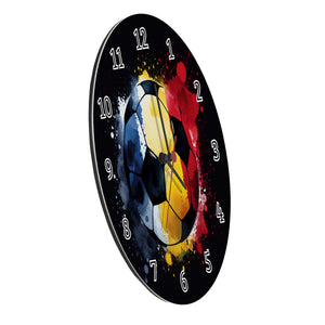 Fußball Rumänien Flagge Wanduhr