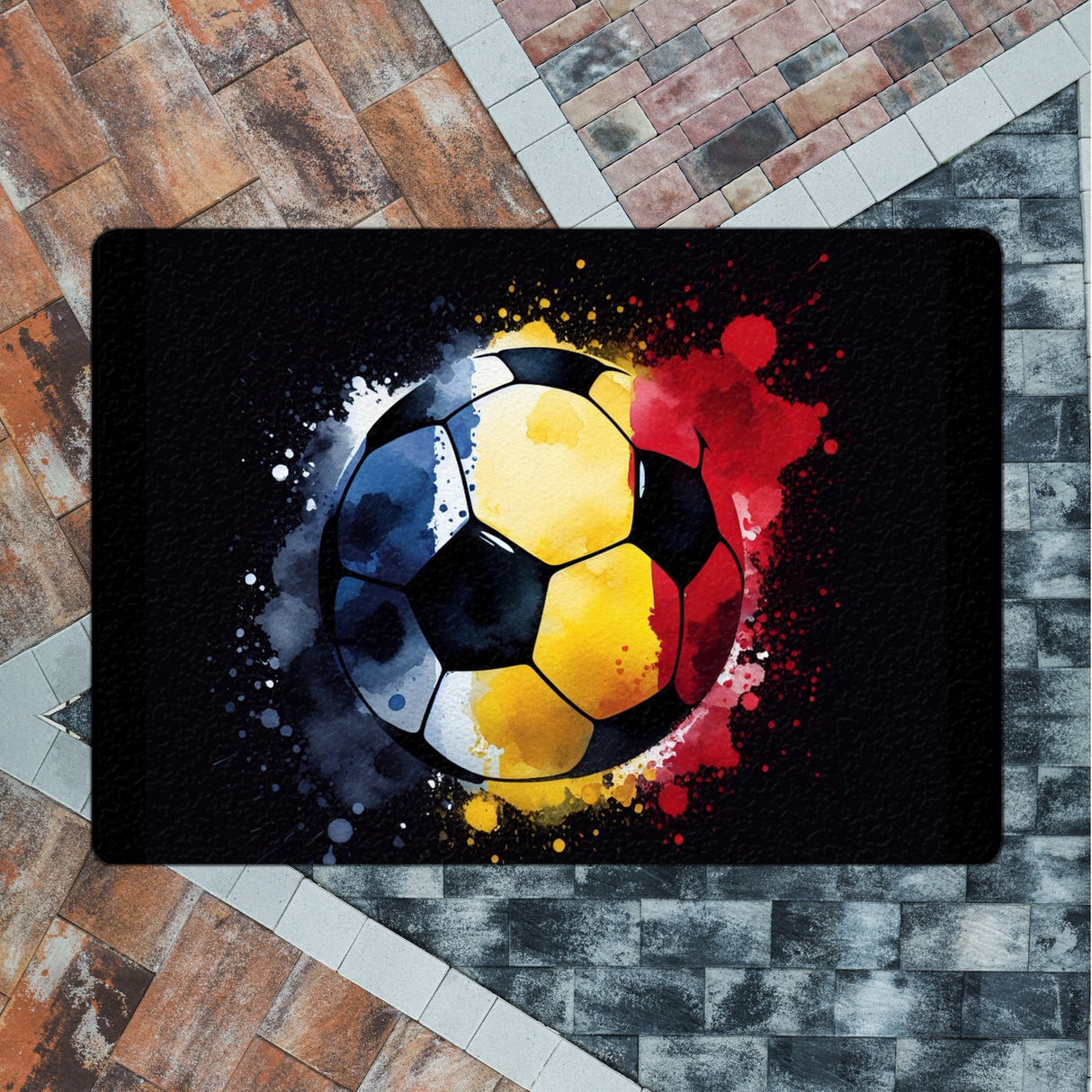 Fußball Rumänien Flagge Fußmatte in 35x50 cm ohne Rand