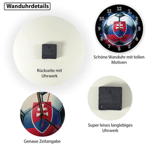 Fußball Slowakei Flagge Wanduhr