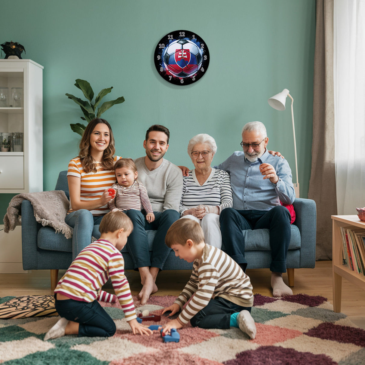 Fußball Slowakei Flagge Wanduhr