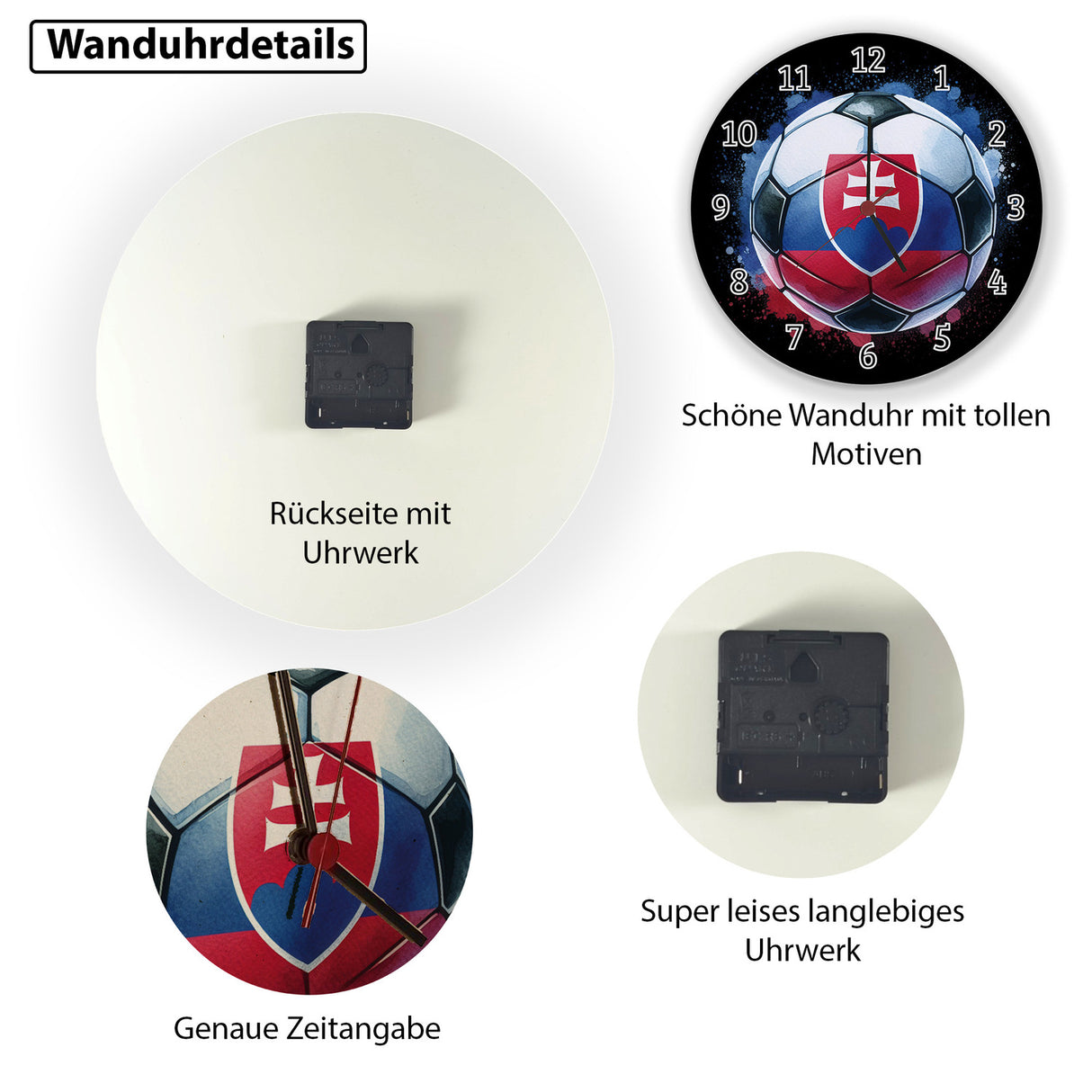 Fußball Slowakei Flagge Wanduhr