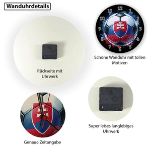 Fußball Slowakei Flagge Wanduhr