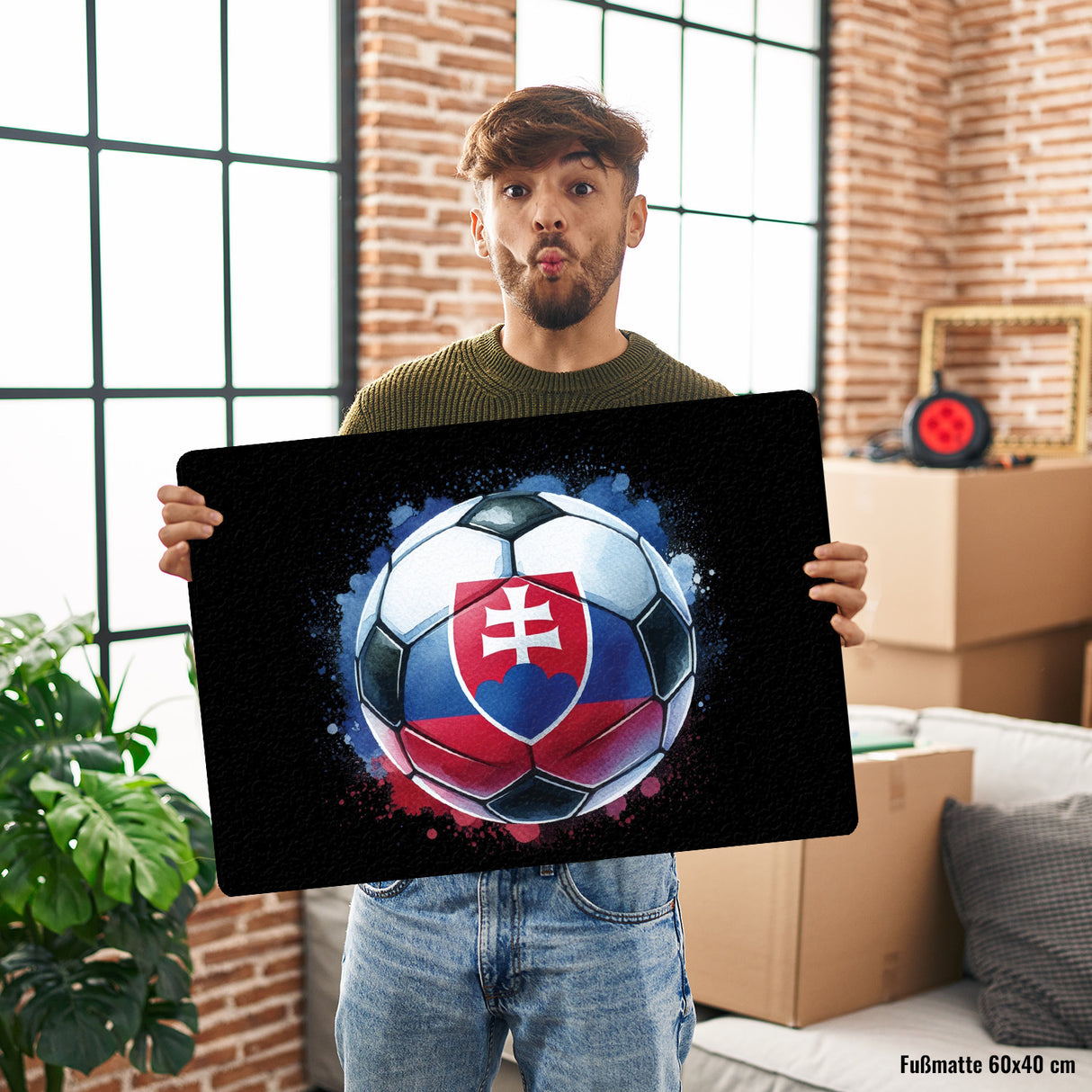 Fußball Slowakei Flagge Fußmatte in 35x50 cm ohne Rand