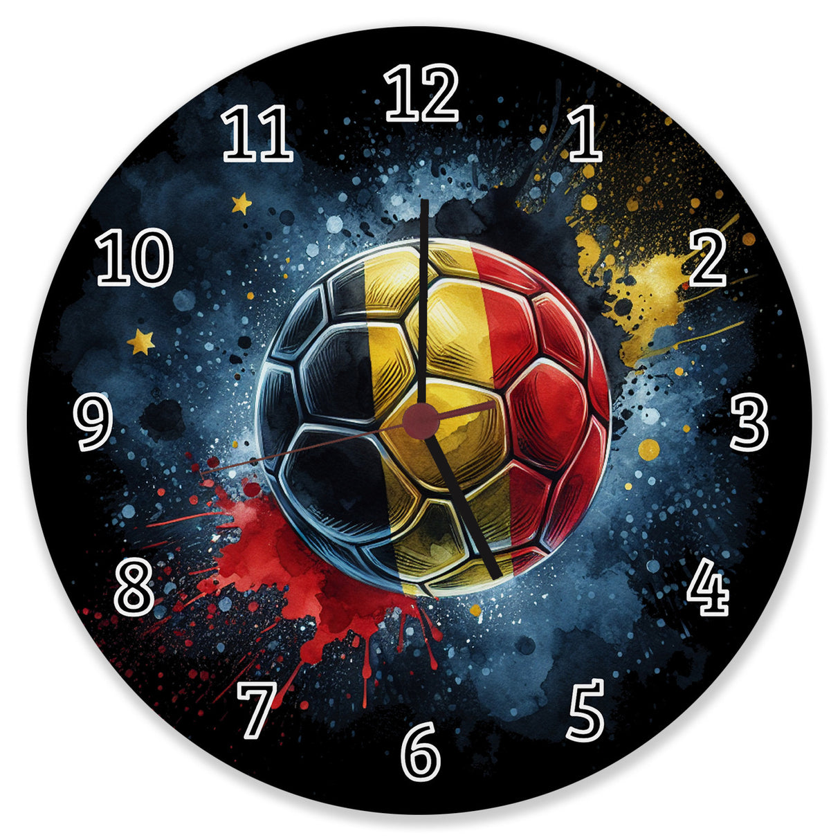 Fußball Belgien Flagge Wanduhr