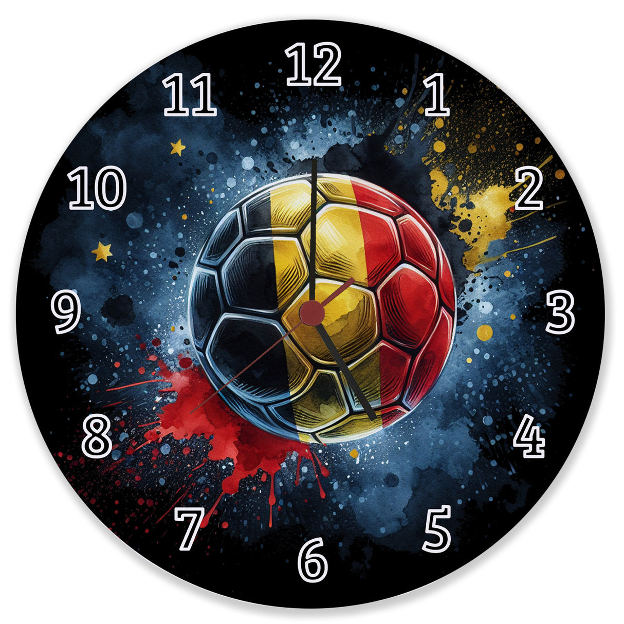 Fußball Belgien Flagge Wanduhr