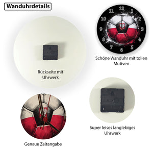 Fußball Polen Flagge Wanduhr