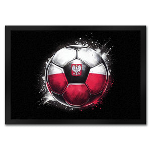 Fußball Polen Flagge Fußmatte in 35x50 cm