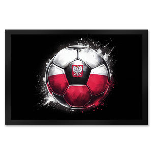 Fußball Polen Flagge Fußmatte in 35x50 cm
