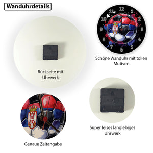 Fußball Serbien Flagge Wanduhr