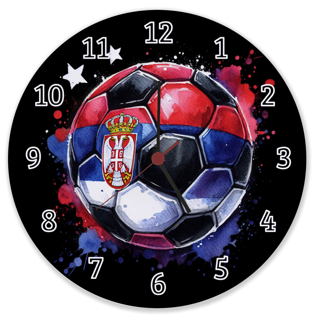 Fußball Serbien Flagge Wanduhr