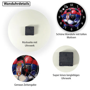 Fußball Serbien Flagge Wanduhr