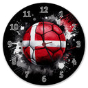 Fußball Dänemark Flagge Wanduhr