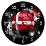 Fußball Dänemark Flagge Wanduhr