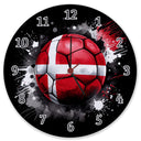 Fußball Dänemark Flagge Wanduhr