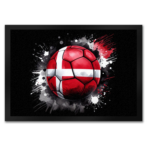 Fußball Dänemark Flagge Fußmatte in 35x50 cm