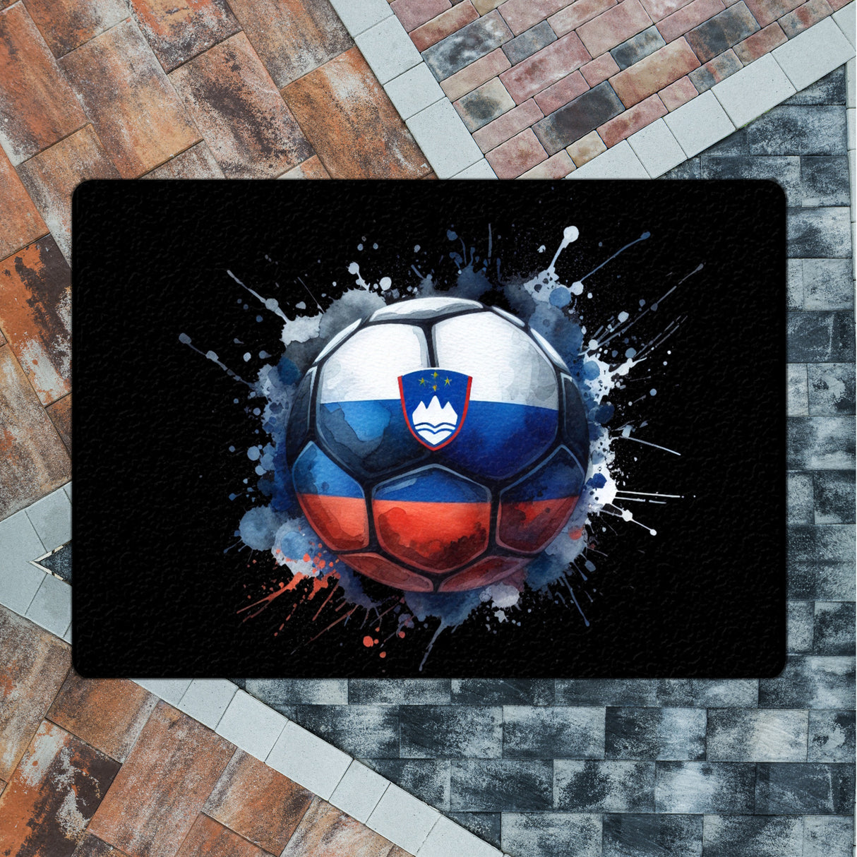 Fußball Slowenien Flagge Fußmatte in 35x50 cm ohne Rand