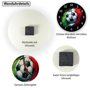 Fußball Italien Flagge Wanduhr