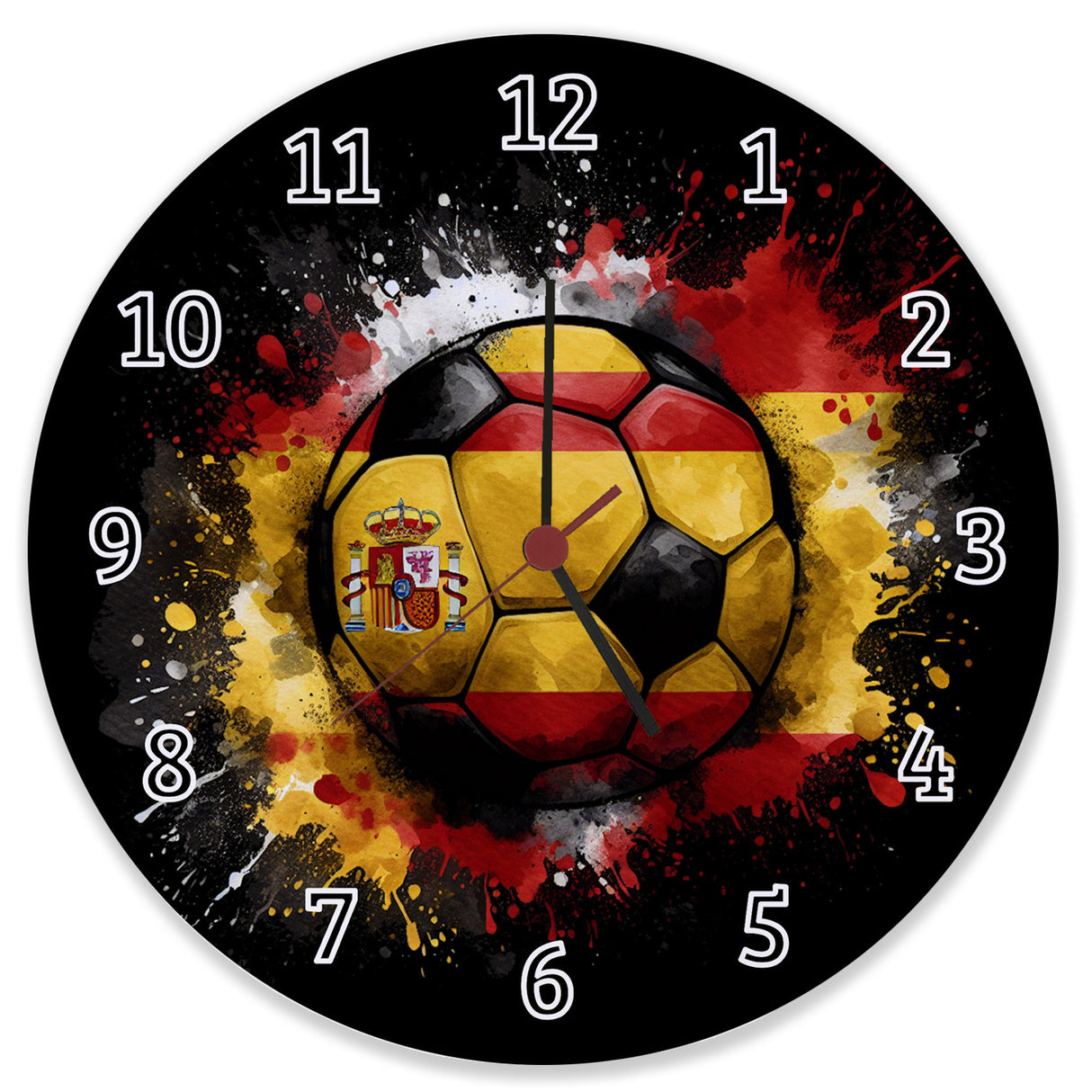 Fußball Spanien Flagge Wanduhr