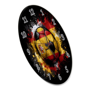 Fußball Spanien Flagge Wanduhr