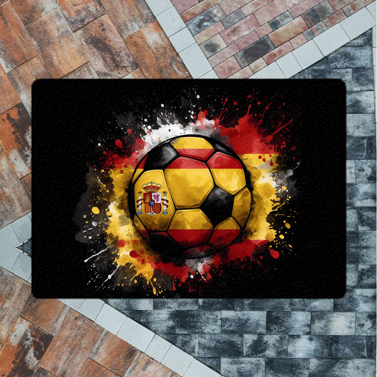 Fußball Spanien Flagge Fußmatte in 35x50 cm ohne Rand