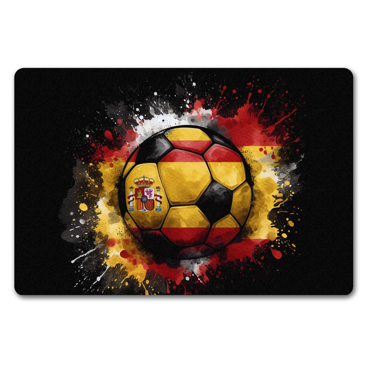 Fußball Spanien Flagge Fußmatte in 35x50 cm ohne Rand