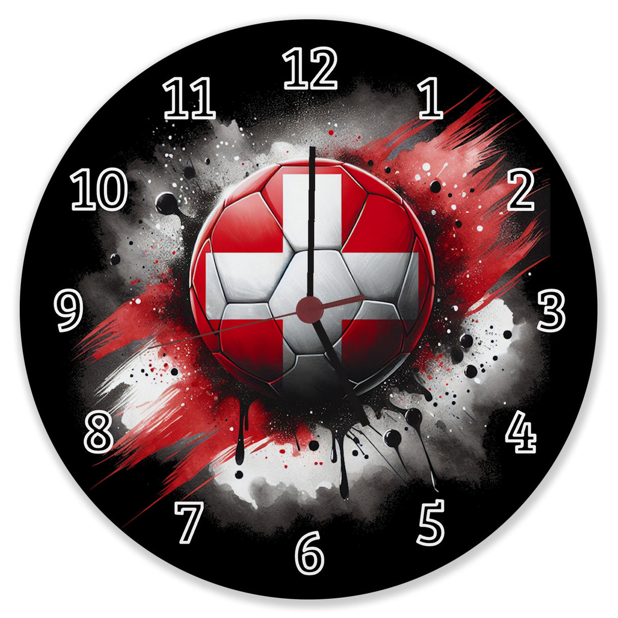 Fußball Schweiz Flagge Wanduhr