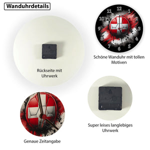 Fußball Schweiz Flagge Wanduhr