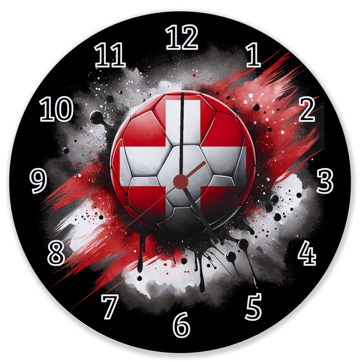 Fußball Schweiz Flagge Wanduhr