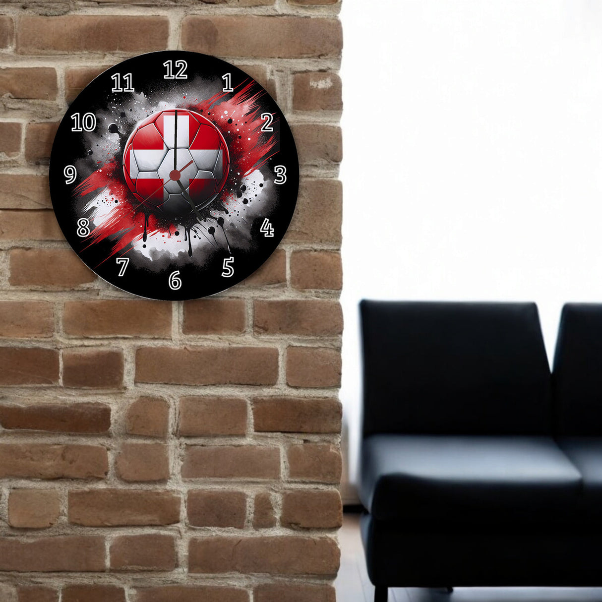 Fußball Schweiz Flagge Wanduhr