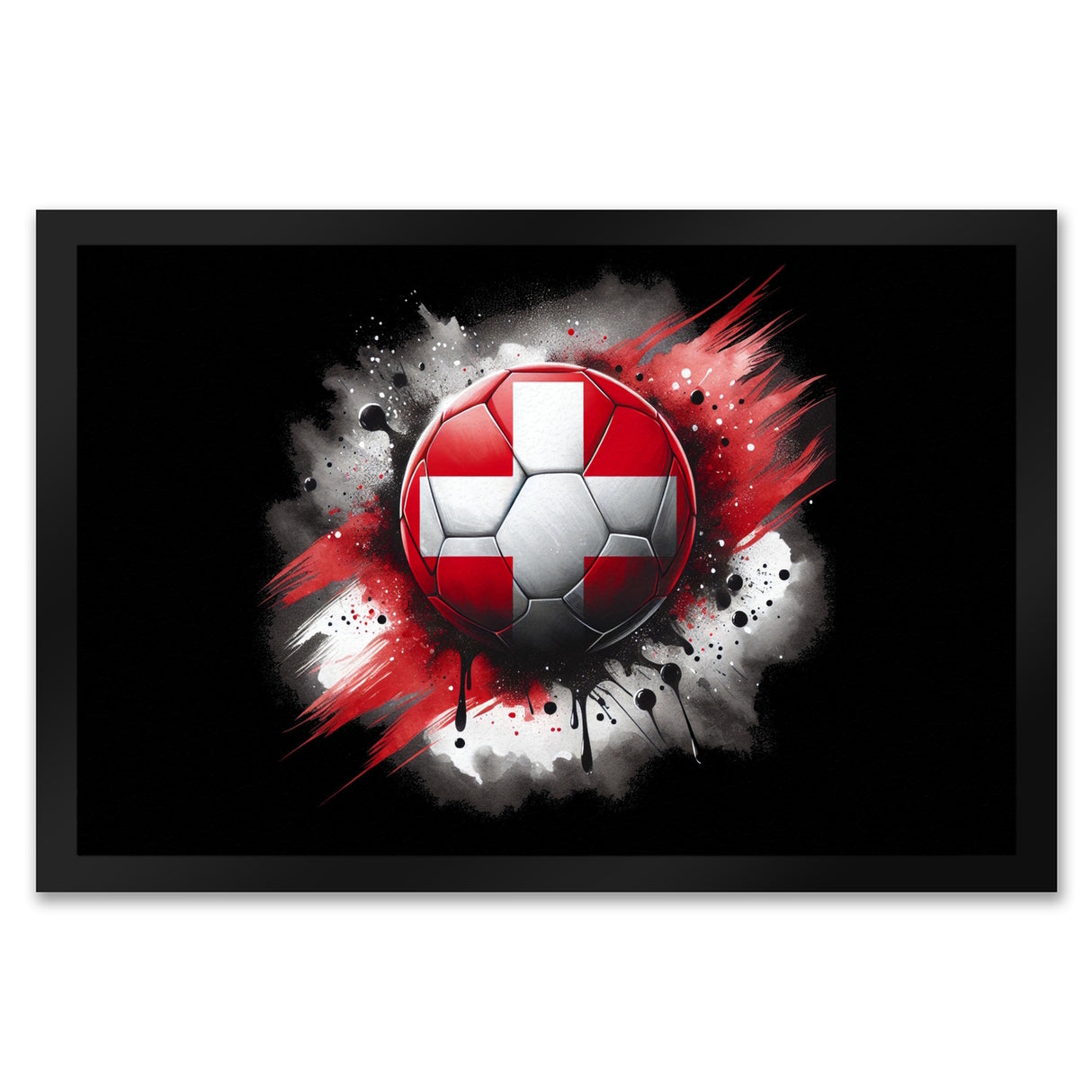 Fußball Schweiz Flagge Fußmatte in 35x50 cm