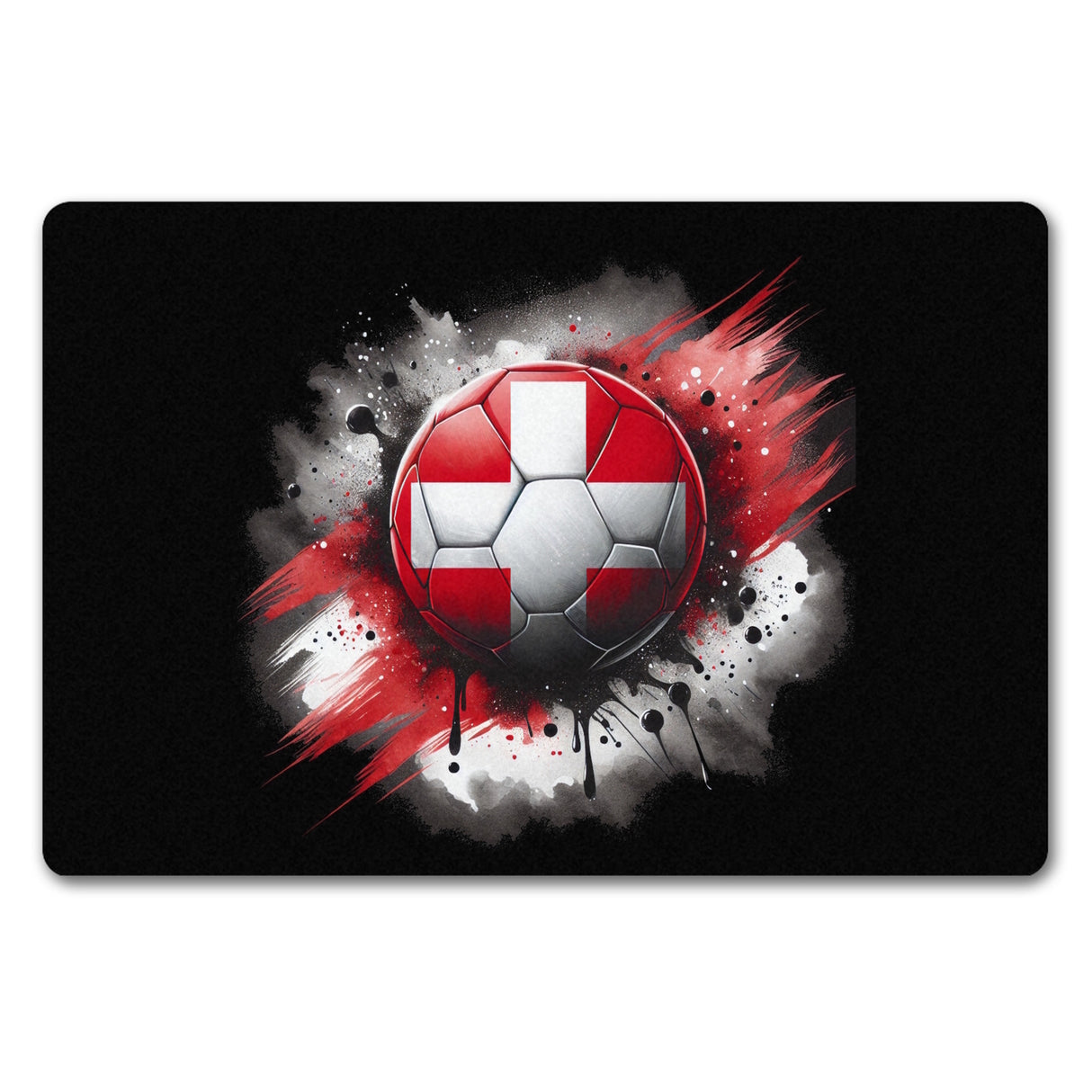 Fußball Schweiz Flagge Fußmatte in 35x50 cm ohne Rand