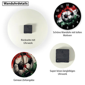 Fußball Ungarn Flagge Wanduhr